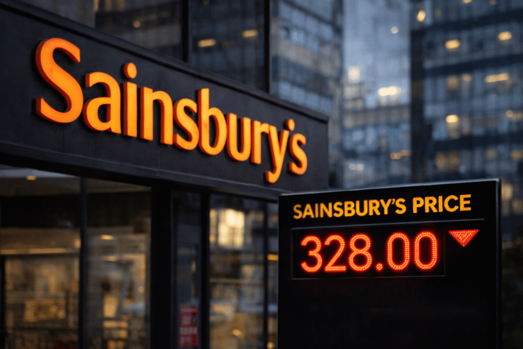 Sainsbury’s Share Price Faces Pressure After Major Share Sale and Mixed Trading Signals Sainbury's sign with share price display